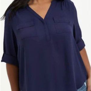 Torrid Harper Georgette Pullover 3/4 Sleeve Blouse sz 2